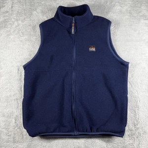 Vintage LL Bean Vest Mens Medium Blue Fleece Jacket Outdoor Made USA Coat VTG - Picture 1 of 12