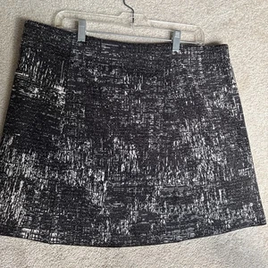 NIC+ZOE Skirt Women’s Size XL Brown & Cream Metallic Knit Stretchy Elastic Waist - Picture 1 of 8