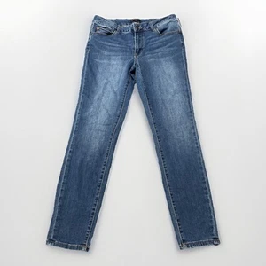 Pantalones de mezclilla Tahari Kelly clásicos ajustados para mujer azules talla 4 27 cremallera elástica 28x26,5 - Imagen 1 de 6