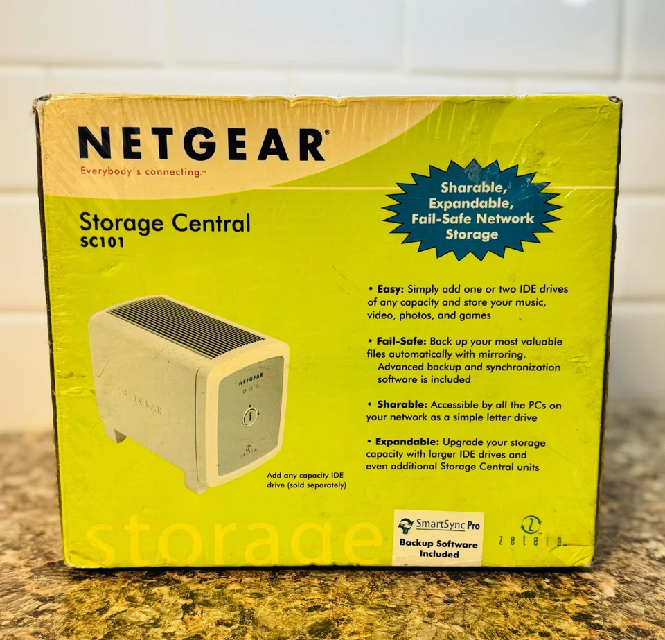 Netgear SC101 Storage Central Network Storage IDE Network Drive Enclosure Sealed - Image 1 of 4