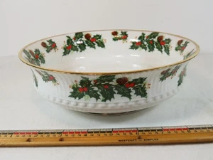 Queen’s Rosina Yuletide runde Gemüseschüssel 9 1/8 Zoll überbackene Bone China - Bild 1 von 8
