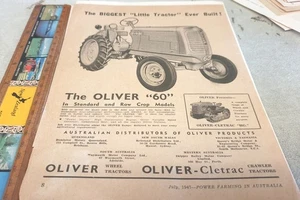 Oliver 60 Tractor 1947 anuncio de ventas australiano - Imagen 1 de 1