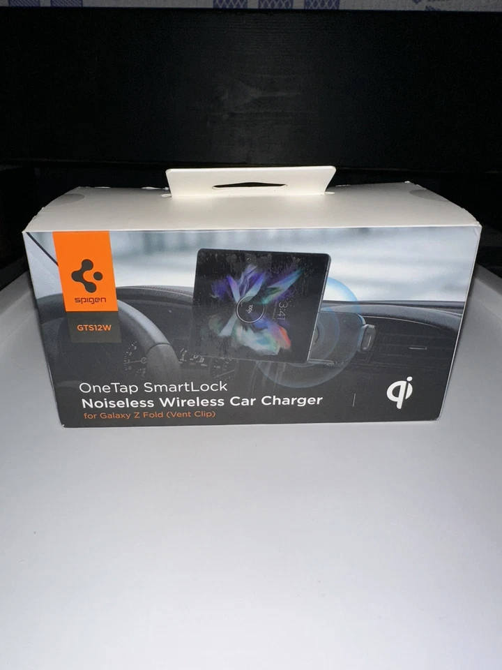 Cargador de coche inalámbrico silencioso Spigen OneTap SmartLock para Samsung Galaxy Z plegable Foto 1 de 3