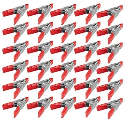 Wideskall® 2" inch Mini Metal Spring Clamps w/Red Rubber Tips Clips (Pack o - Image 1 of 3