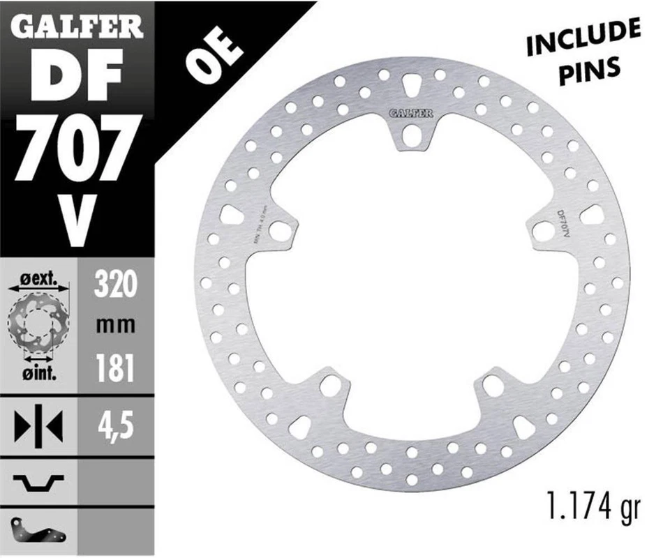 Galfer front brake disc ROUND FIXED 320x4.5mm BMW R 1200 S 2009 - Image 1 of 1