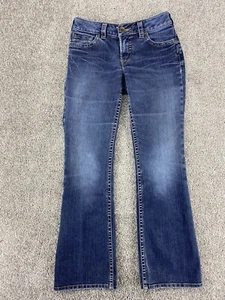 Silver Jeans Suki Women's 25x30 Straight Leg Medium Wash Blue Stretch Denim Pant - Picture 1 of 16