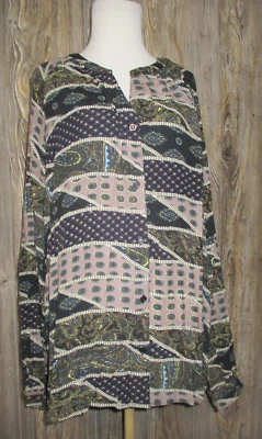 Daily Thread Nuevo con Etiquetas Para Mujer 3x Paisley MIxed Media Patchwork Cuello en V Largo Slv Boho Foto 1 de 4