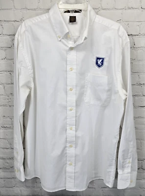 Camisa Harrington Abotonada Cuello Blanco con Parche Manga Larga Talla Grande Foto 1 de 4