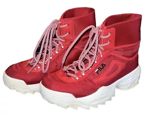 Fila Disruptor Ballistic Womens Shoe Size 8 Red/White Hightop Shoes Boots - Picture 1 of 6