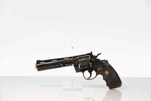 Fake Toy Revolver 6" Barrel Costume Film Prop - Weathered Black - Picture 1 of 5