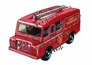 MATCHBOX 57 LAND ROVER FC FIRE TRUCK 1969 LESNEY ART REPRO A3 POSTER PRINT - Picture 1 of 1