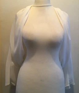 Kaleidoscope Womens Semi Sheer Chiffon Gathered Shrug Top Jacket BNWT White - Picture 1 of 3