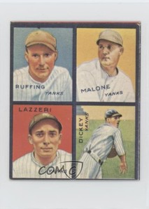 1985 1935 Goudey 4-in-1 Reprints Red Ruffing Pat Malone Tony Lazzeri Bill Dickey