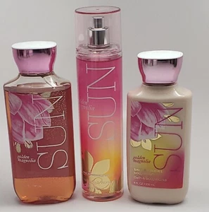 Bath & Body Works Sun Golden Magnolia Shower Gel, Body Cream & Body Spray Set - Picture 1 of 1