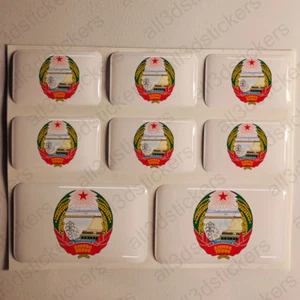 Sticker North Korea Resin Domed Stickers North Korea Coat of Arms 3D Vinyl Moto - Picture 1 of 1