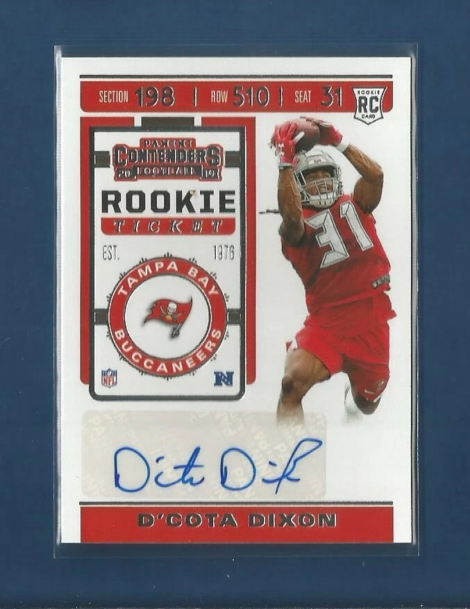 2019 CONTENDERS RC ROOKIE TICKET D'COTA DIXON AUTO #255 TAMPA BAY BUCCANEERS - Image 1 of 1