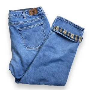 LL Bean Men’s Blue Jeans 40X30 Flannel Lined Insulated Natural Fit Denim pants - Picture 1 of 12