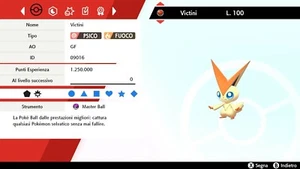 Victini 6 IV Battle Ready + Masterball Pokemon Sword Shield, Pokemon Spada Scudo - Picture 1 of 3