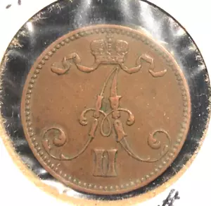 Finlandia 1867 5 penny KM 4,1 XF - Foto 1 di 2