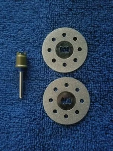 2 DREMEL EZ LOCK EZ545 DIAMOND 1 1/2" CUTTING WHEELS WITH EZ402 MANDREL - Picture 1 of 5