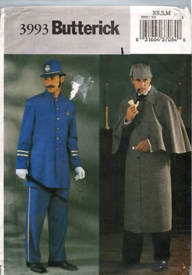 OOP Butterick Mens Sherlock Holmes Medieval Costume Sewing Pattern Size 30 40 - Image 1 of 2