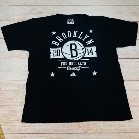 Brooklyn Nets Adidas 2014 NBA Playoffs Bound City T-Shirt Black Size XL Cover