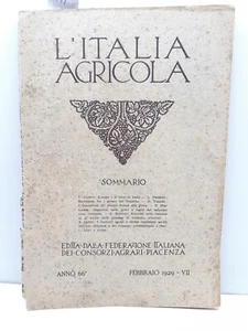 L'Italia agricola febbraio 1929 Federazione italiana consorzi agrari Piacenza - Imagen 1 de 4