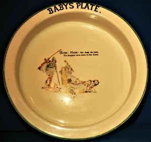 Antique Made in England Baby's Dish Hark, Hark, The Dogs Do Bark, The Beggars... - Picture 1 of 10