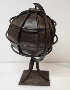 Vintage Antique Weather Vane Metal Globe Sculpture - Picture 1 of 16