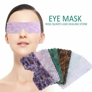 Almohadilla de máscara de ojos hecha a mano de piedra curativa de cuarzo rosa puro natural para el cuidado de la piel - Imagen 1 de 12