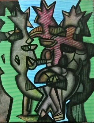 Judíos. Una pintura original de Ro West. Con certificado de autenticidad Foto 1 de 4