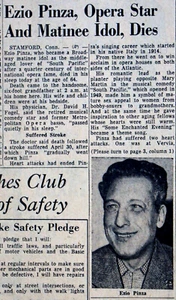1957 Michigan Newspaper Page - Opera Star & Matinee Idol, Ezio Pinza Dies - Picture 1 of 2
