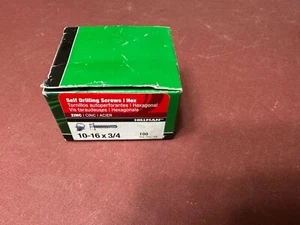 Nuova scatola di 100 viti esagonali autoperforanti Hillman 560330 zincate #10-16 x 3/4" - Foto 1 di 5