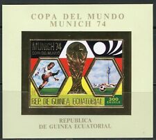 Guinea Equatoriale 1976 Football MUNICH 1974 Glod Foil Michel Blocs A117-A118