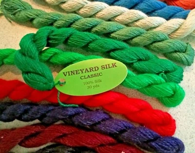 Vineyard Silk Classic 100% Silk Thread Yarn 30 yards sold by skein Wiltex Thread - Image 1 of 4