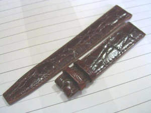 VINTAGE NOS 17X14 MM TISSOT BRAUN KROKODIL ARMBAND BAND *6235 - Bild 1 von 4