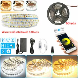 12V LED SMD 2835 Streifen Stripe Warmweiss Kaltweiss CCT Leiste Band dimmbar - Bild 1 von 16