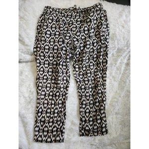 Old Navy Patterned Stretchy Pull On Linen Blend Ankle Pant Size Medium Petite - Picture 1 of 9
