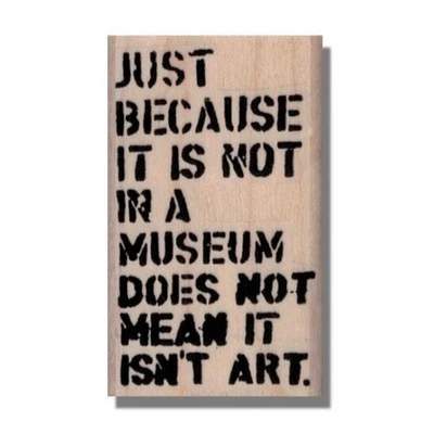 Sello de goma de madera, arte de museo Banksy, palabras inspiradoras, medios de comunicación, graffiti de artista Foto 1 de 4
