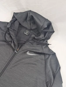 Nike Jacket Mens M Gray Dri Fit Hoodie Full Zip Training Long Sleeve Warm Up - Picture 1 of 8