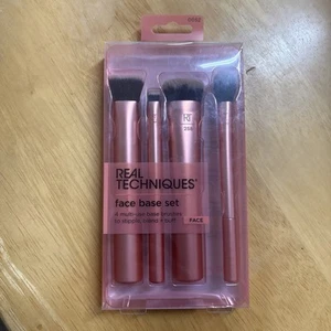 Real Techniques Face Base Makeup Brush Set - 4pc New Pink Stipple, Blend, Buff - Picture 1 of 3