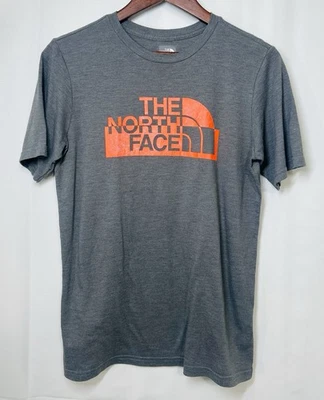 Camiseta The North Face Jóvenes Niños XL Gris Neón Naranja Logo Gráfico Manga Corta Foto 1 de 4