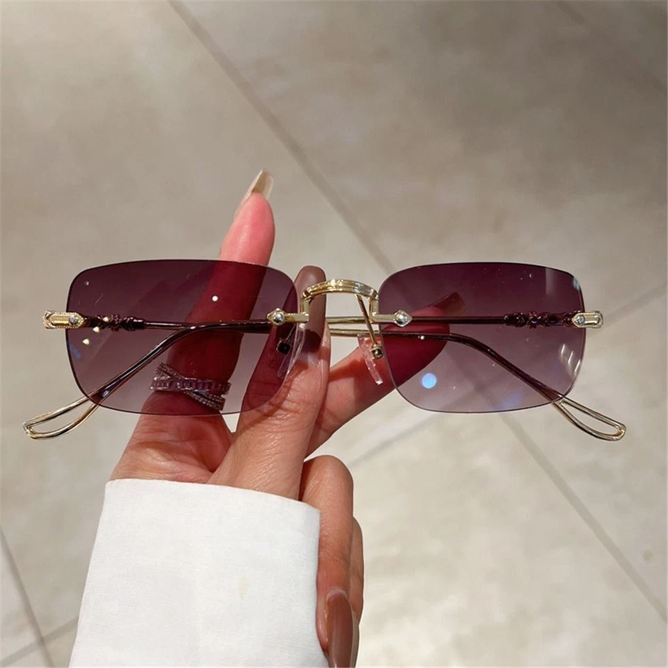 Metal Rectangle Sunglasses Rimless Eyewear  for Women & Men - image 1 of 4