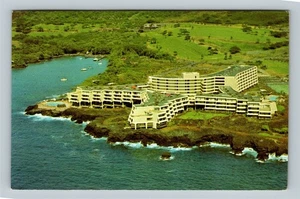 Kona Surf Hotel, Keauhou Bay, Golfplatz, antike Hawaii Vintage Postkarte - Bild 1 von 2