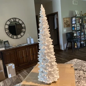 18" glitzernder verschneiter Baum von Valerie-White-Open Box - Bild 1 von 2