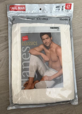 Винтажный 2005 Hanes Classics белый тепловой брюки 1 брюки, большой высокий человек, большой и высокий - Изображение 1 из 2
