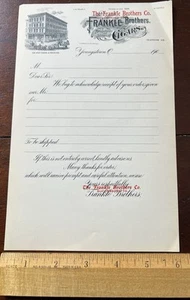 Frankle Brothers Zigarren Briefkopf, NOS, Youngtown Ohio 1900er - Bild 1 von 2