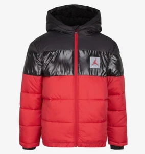 Jordan Bold Stripe Puffer Red Black 7954-R78 Boy’s Large - Picture 1 of 6