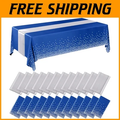 Classic 54x108 Inch Navy Tablecloths with 12 Satin Runners for Elegant Occasions - Image 1 of 4