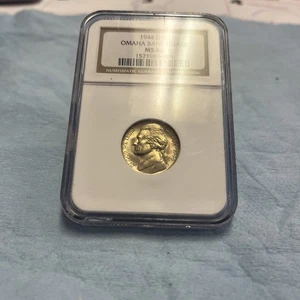 1944 -D Jefferson Nickel 5c Omaha Bank Hoard ￼NGC MS 66 - Picture 1 of 3